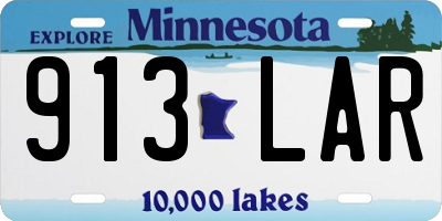 MN license plate 913LAR