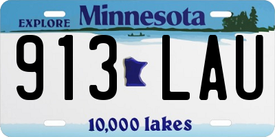 MN license plate 913LAU