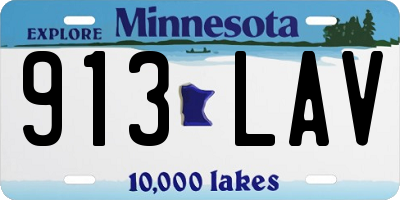 MN license plate 913LAV