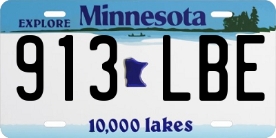 MN license plate 913LBE