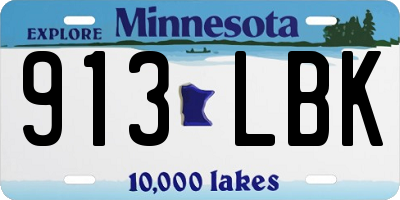 MN license plate 913LBK
