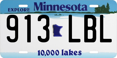 MN license plate 913LBL