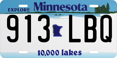 MN license plate 913LBQ
