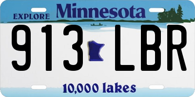 MN license plate 913LBR