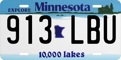 MN license plate 913LBU
