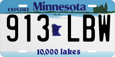 MN license plate 913LBW