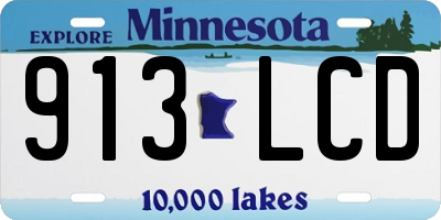 MN license plate 913LCD