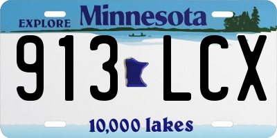 MN license plate 913LCX