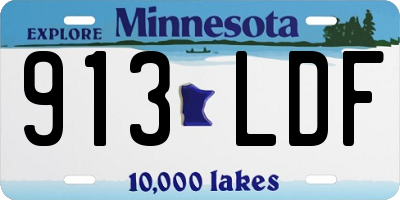 MN license plate 913LDF