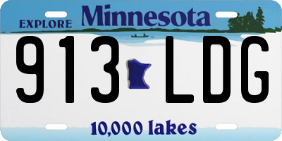 MN license plate 913LDG