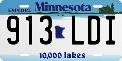 MN license plate 913LDI