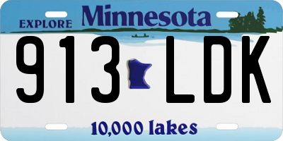 MN license plate 913LDK