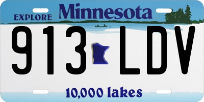 MN license plate 913LDV