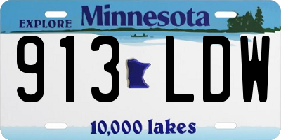 MN license plate 913LDW