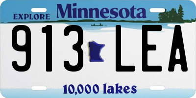 MN license plate 913LEA
