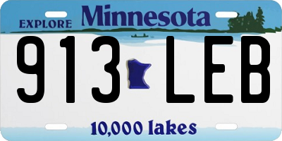 MN license plate 913LEB