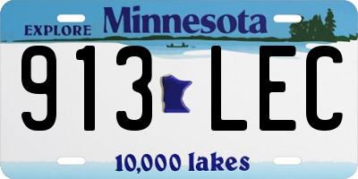 MN license plate 913LEC