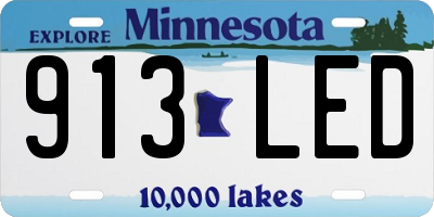 MN license plate 913LED