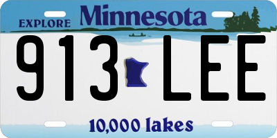 MN license plate 913LEE