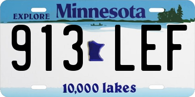 MN license plate 913LEF