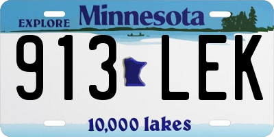 MN license plate 913LEK