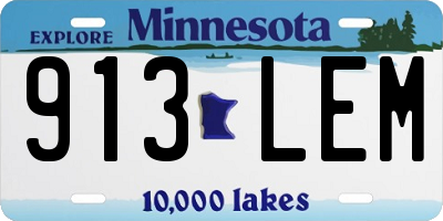 MN license plate 913LEM