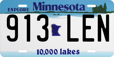 MN license plate 913LEN