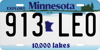 MN license plate 913LEO