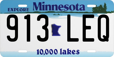 MN license plate 913LEQ