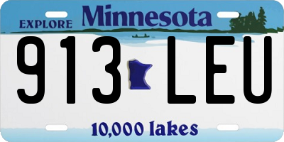 MN license plate 913LEU
