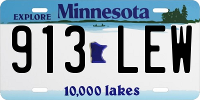 MN license plate 913LEW