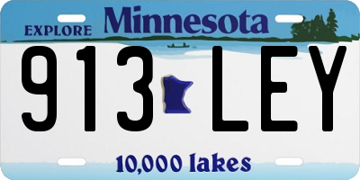 MN license plate 913LEY