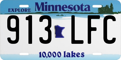 MN license plate 913LFC