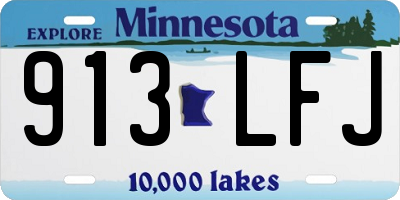 MN license plate 913LFJ