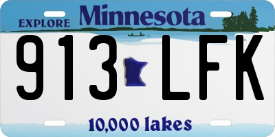 MN license plate 913LFK