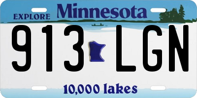MN license plate 913LGN