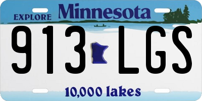 MN license plate 913LGS