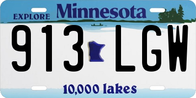 MN license plate 913LGW