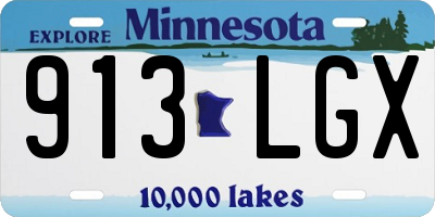 MN license plate 913LGX