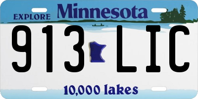 MN license plate 913LIC
