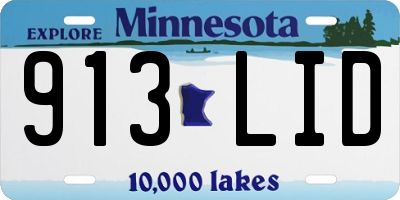 MN license plate 913LID