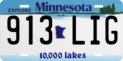 MN license plate 913LIG
