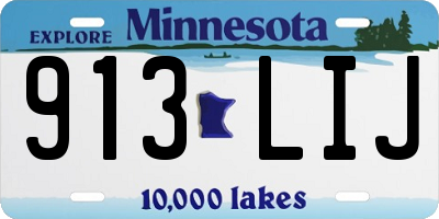 MN license plate 913LIJ