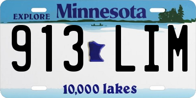 MN license plate 913LIM