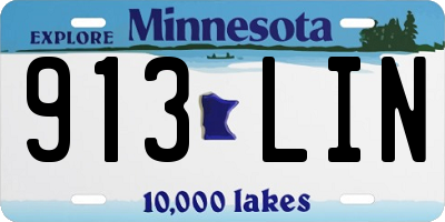 MN license plate 913LIN