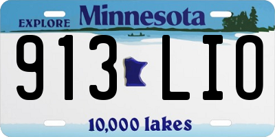 MN license plate 913LIO