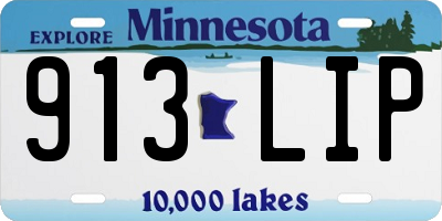 MN license plate 913LIP