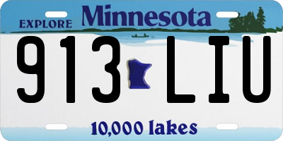 MN license plate 913LIU