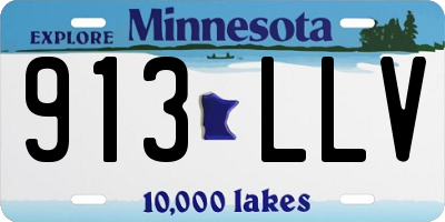 MN license plate 913LLV