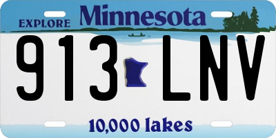 MN license plate 913LNV